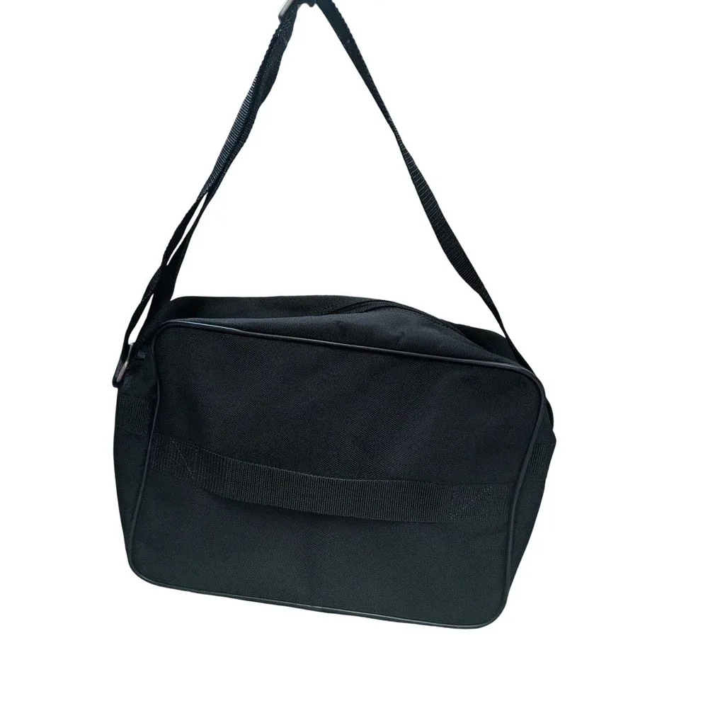 American‎ Tourister Black Canvas Messenger Bag Adjustable Strap Travel Crossbody